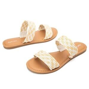 AprCoco Women Flats Sandals Braided Open Toe Two Straps Slides Sz 9‎